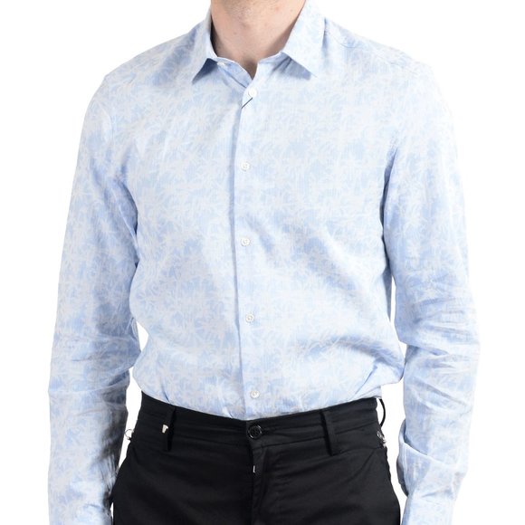 Kenzo Men's Sim Fit Blue Button Down Dress Shirt
